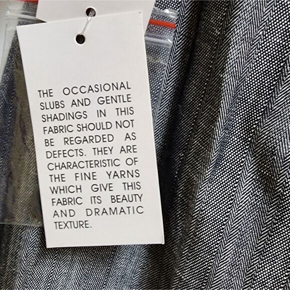 David N Pants Womens 10 Linen Blend Black Silver Wide Leg Textured Shimmer New - Picture 11 of 12